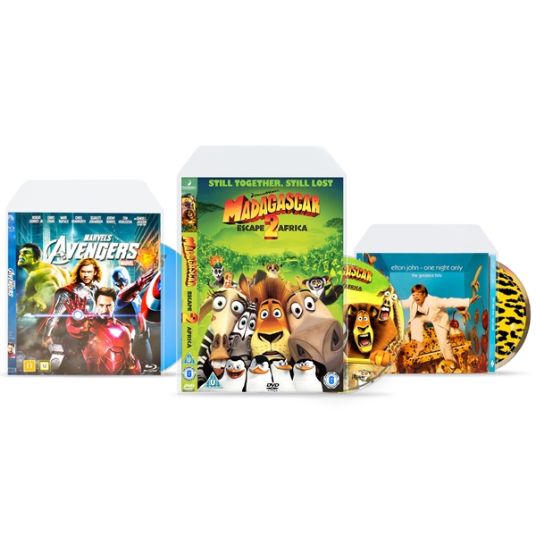Sachet échantillons avec pochettes pour DVD, CD, Blu-Ray et PS4 - 14 psc.