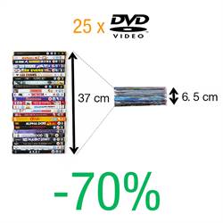 Pack de rangement DVD - 50 pochettes DVD doubles avec feutre, 2 classeurs DVD