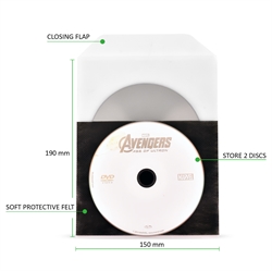 Pochette DVD Simple / Double avec feutre de protection pour stockage DVD