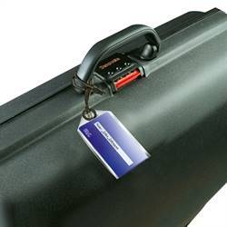 Etiquettes à bagages plastifiées et cordon en nylon - 40 x 165 mm, 4 pcs