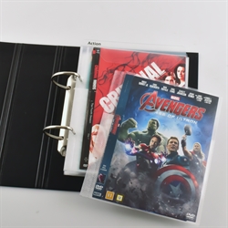 Pochette DVD simple/double avec feutre et trous de reliure - 50 pcs.