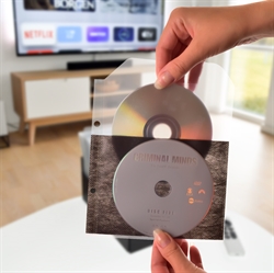 Pochette DVD simple/double avec feutre et trous de reliure - 50 pcs.