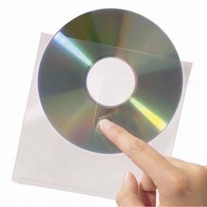 Pochette adhèsive pour CD/DVD avec encoche