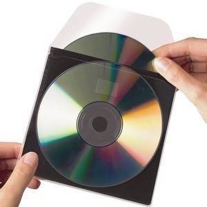 Double pochette adhèsive pour CD